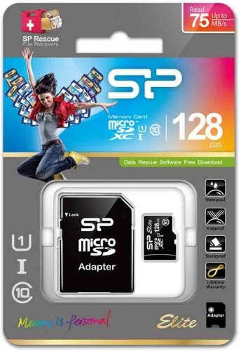 Silicon Power карта памяти microSDXC 128GB Elite UHS-I Class 10 + адаптер image 1