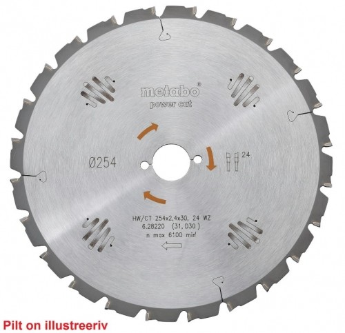 Ripzāģa asmens 190x2,2/1,4x30, z14, WZ, Power Cut. KS 66 / KSE 68, Metabo image 1