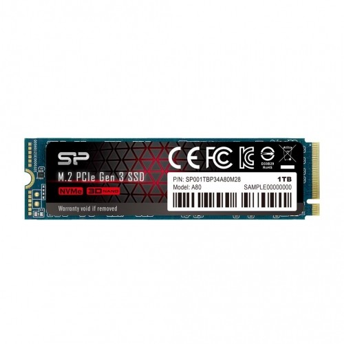 Silicon Power SSD P34A80 1TB, M.2 PCIe Gen3 x4 NVMe, 3200/3000 MB/s image 1