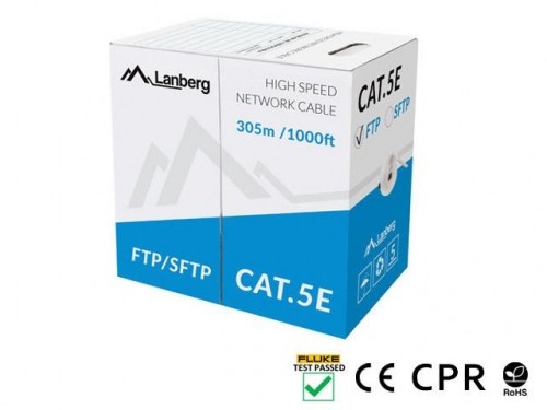 Lanberg FTP stranded cable CU, cat. 5e, 305m, gray image 1