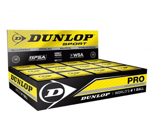 Dunlop Squashball Pro 12-box, suitable for advanced players image 1
