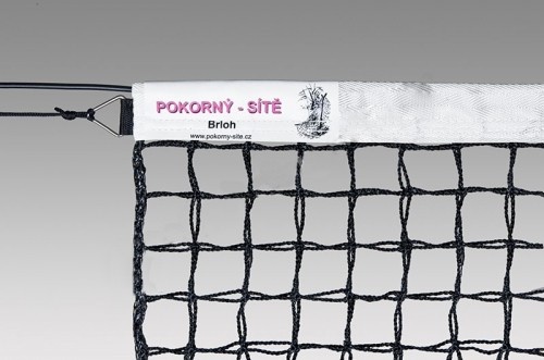 Pokorny Site Tennis net SPORT 12,8x1,08m PE 45x45x3mm double 6 topbands, galvanized steel cable image 1