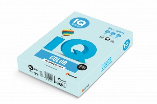 Бумага для офисной техники IQ, цветная A4/80г/500л, №BL29. Цвет - синий image 1