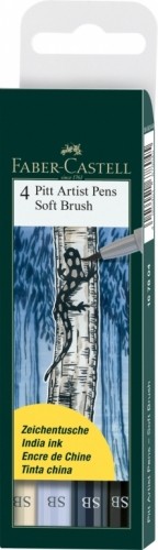 Faber-castell Flomastera tipa pildspalva Faber Castell Pitt Artist Pen Soft Brush, 4gb, pastel image 1