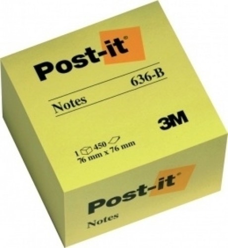 Клейкие листки 3M Post-it 76x76 450 листов, желтый image 1