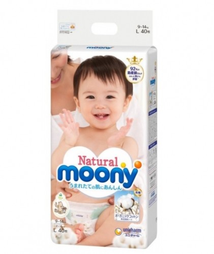 MOONY diapers Natural L 9-14 kg 38 pcs. image 1