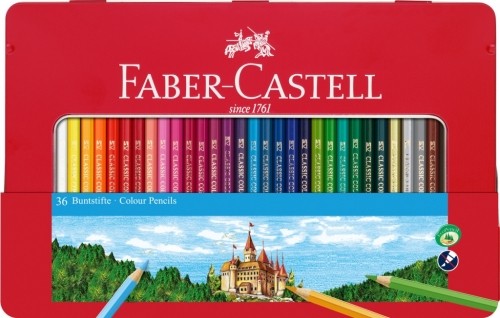 Zīmuļu komplekts Faber-Castell metāla kārbā, 36 krāsas image 1