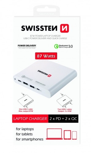 Swissten Premium Сетевое зарядное устройство Notebooks and MacBook / 87W / PD3.0 / QC3.0 / PPS / image 1