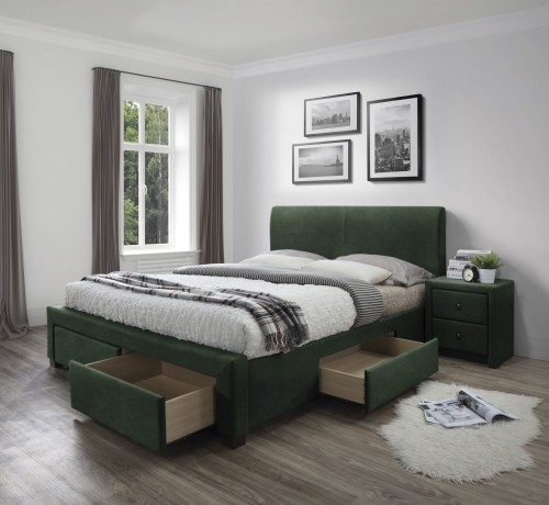 Halmar MODENA 3 bed with drawers, color: dark grey image 1