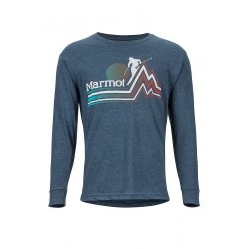 Marmot Krekls Piste Tee LS S Navy Heather image 1