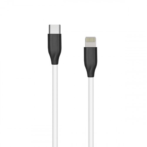 Extradigital Силиконовый кабель USB Type-C - Lightning (белый, 1m) image 1