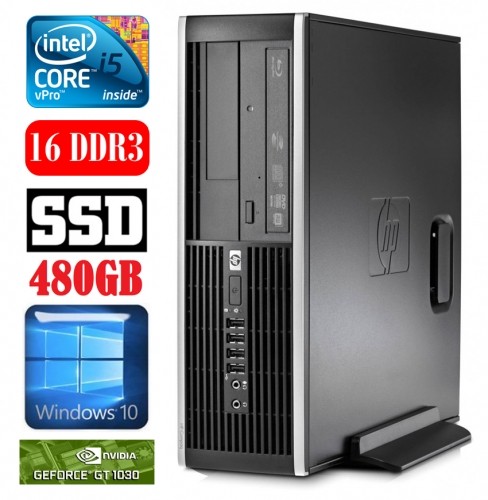 Hewlett-packard HP 8100 Elite SFF i5-650 16GB 480SSD GT1030 2GB DVD WIN10 image 1