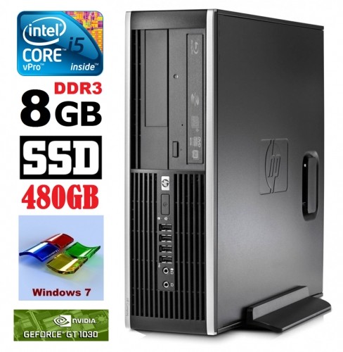 Hewlett-packard HP 8100 Elite SFF i5-650 8GB 480SSD GT1030 2GB DVD WIN7Pro image 1