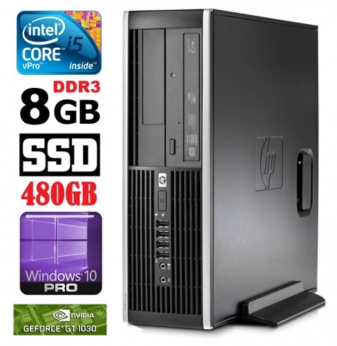 Hewlett-packard HP 8100 Elite SFF i5-650 8GB 480SSD GT1030 2GB DVD WIN10Pro image 1