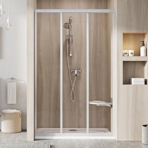 Ravak dušas durvis ASDP3-130 satin+glass Transparent image 1