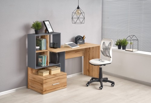 Halmar GROSSO desk votan oak / anthracite image 1