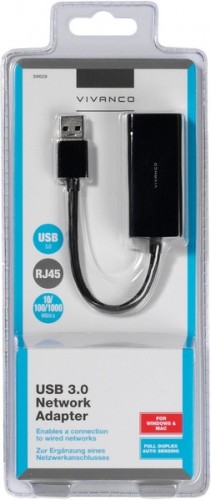 Vivanco adapteris USB 3.0 - RJ45 (39629) image 1