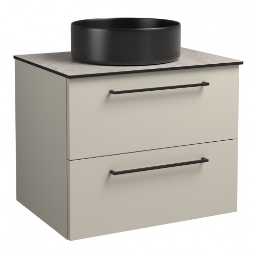 Basin unit with washbasin Raguvos Baldai JOY 61 CM taupe/grey moon, black/black 1251332131 image 1