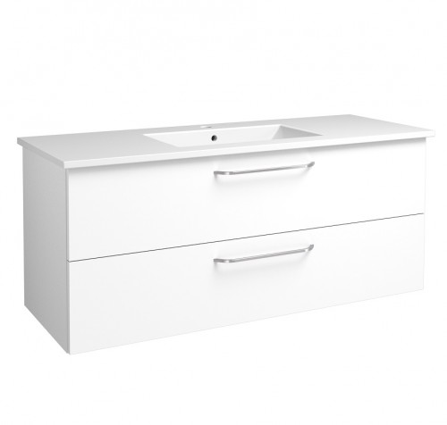 Basin unit with washbasin Raguvos Baldai LUNA 121.5 CM glossy white 18113711 image 1