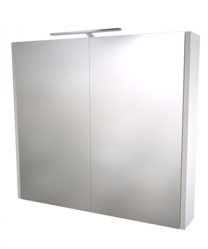 Шкафчик с зеркальными дверцами и GARDA LED подсветкой Raguvos Baldai LUNA, SERENA 75 CM glossy white 1402411 image 1