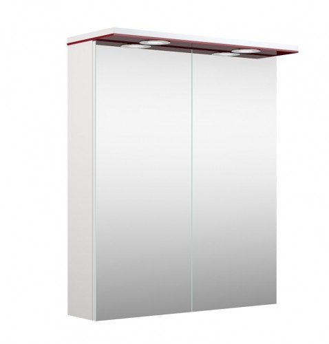 MIRROR CABINET WITH LED ILLUMINATOR Raguvos Baldai ALLEGRO 61 CM glossy red/white 1104309 image 1