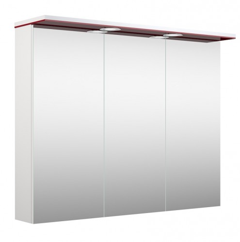 Шкафчик с зеркальными дверцами и LED подсветкой Raguvos Baldai ALLEGRO 91 CM glossy red/white 1104609 image 1