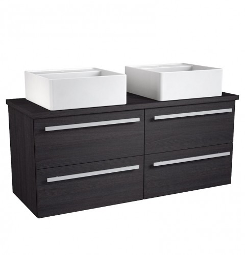 Basin unit with 2 washbasins QUADRO Raguvos Baldai SERENA 121 CM black oak/black oak 1441380101 image 1