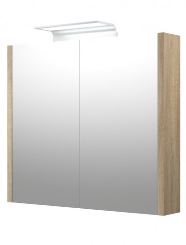 Шкафчик с зеркальными дверцами и ALUMINIUM LED подсветкой Raguvos Baldai SERENA 75 CM grey oak 1405410 image 1