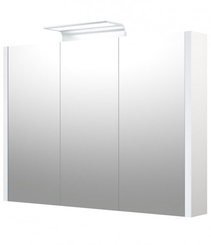 Шкафчик с зеркальными дверцами и ALUMINIUM LED подсветкой Raguvos Baldai SERENA 90 CM glossy white 1405611 image 1