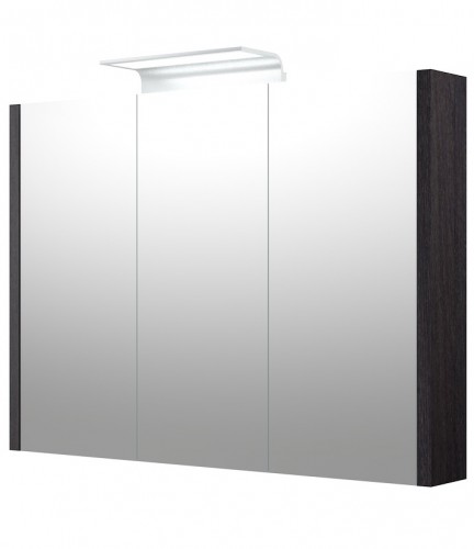 MIRROR CABINET WITH ALUMINIUM LED ILLUMINATOR Raguvos Baldai SERENA 90 CM black oak 1405601 image 1