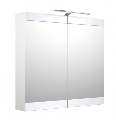 Шкафчик с зеркальными дверцами и GARDA LED подсветкой Raguvos Baldai SERENA RETRO 75 CM glossy white 1302411 image 1