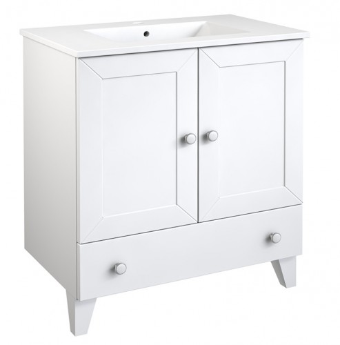 Basin unit with washbasin Raguvos Baldai SIESTA 76 CM matt white 171134126 image 1