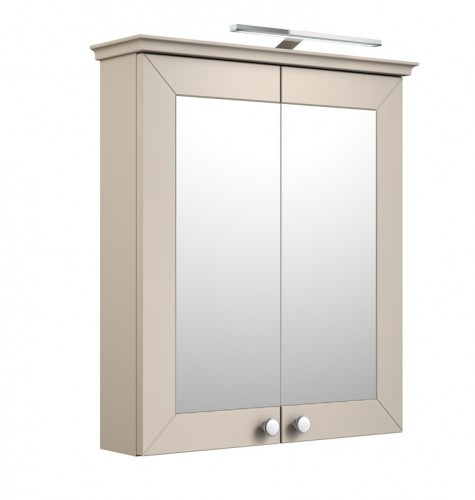 Шкафчик с зеркальными дверцами и GARDA LED подсветкой Raguvos Baldai SIESTA 94 CM grey cashmere 170131560 image 1