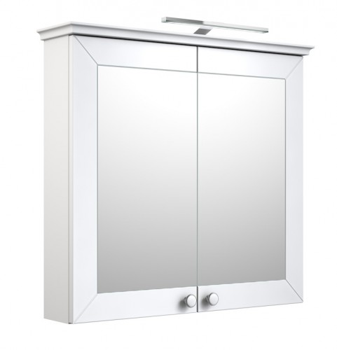 Шкафчик с зеркальными дверцами и GARDA LED подсветкой Raguvos Baldai SIESTA 79 CM matt white 170141260 image 1