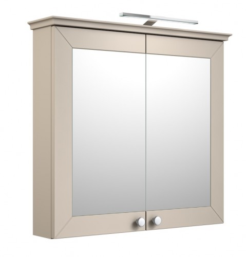 Шкафчик с зеркальными дверцами и GARDA LED подсветкой Raguvos Baldai SIESTA 79 CM grey cashmere 170141560 image 1