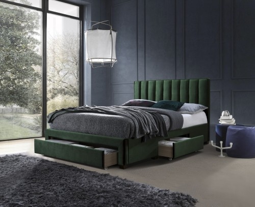 Halmar GRACE bed with drawers, color: dark green image 1