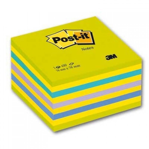 Līmlapiņu kubs POST-IT 450l 76x76 NEON zils-zaļš image 1