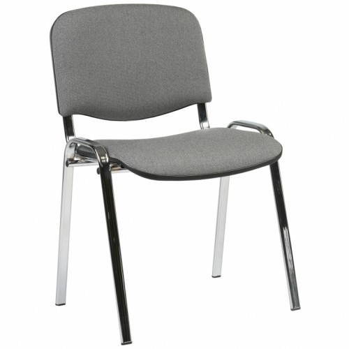 Klienta krēsls ISO 54,5xD42,5xH82/47cm, sēdeklis:audums, krāsa: pelēks, rāmis: hroms image 1