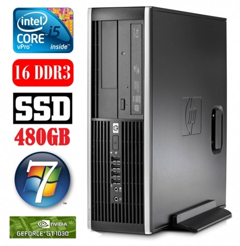 Hewlett-packard HP 8100 Elite SFF i5-650 16GB 480SSD GT1030 2GB DVD WIN10PRO/W7P image 1