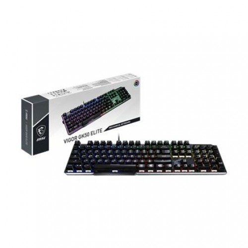 MSI GK50 Elite, Gaming keyboard, RGB LED light, US, Wired, Black/Silver image 1