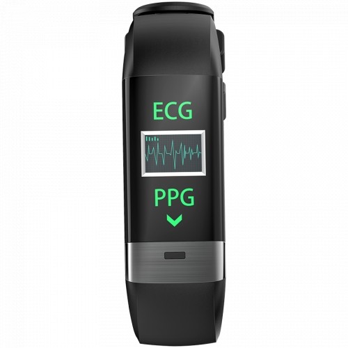 Canyon Smart Band, colorful 0.96inch TFT, ECG+PPG function,  IP67 waterproof, multi-sport mode, compatibility with iOS and android, battery 105mAh, Black, host: 55*19.5*12mm, strap: 18wide*240mm, 24g image 1