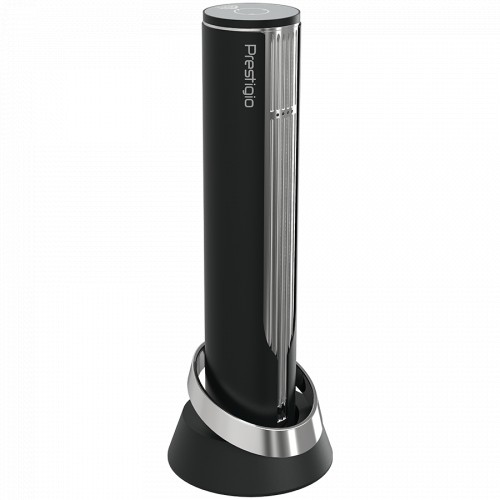 Prestigio Maggiore, smart wine opener, 100% automatic, opens up to 70 bottles without recharging, foil cutter included, premium design, 480mAh battery, Dimensions D 48*H228mm, black + silver color. image 1