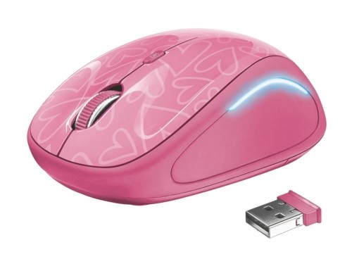 MOUSE USB OPTICAL WRL YVI FX/PINK 22336 TRUST image 1