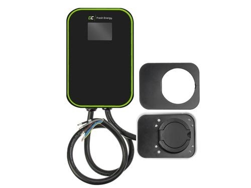 Green Cell EV15RFID electric vehicle charging station Black Aluminium Wall 3 Built-in display LCD image 1