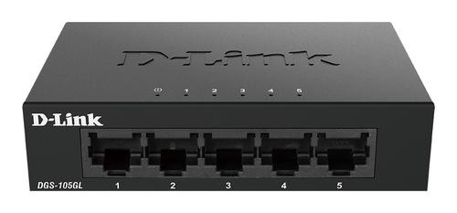 D-Link DGS-105GL/E network switch Unmanaged Gigabit Ethernet (10/100/1000) Black image 1