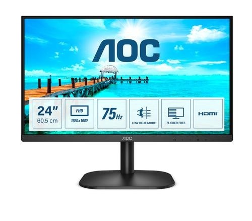 AOC Basic-line 24B2XDM computer monitor 60.5 cm (23.8&quot;) 1920 x 1080 pixels Full HD LCD Black image 1