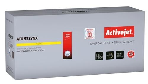 Activejet ATO-532YNX toner replacement OKI 46490605; Compatible; page yield: 6000 pages; Printing colours: Yellow. 5 years warranty image 1