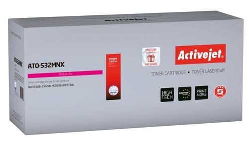 Activejet ATO-532MNX toner replacement OKI 46490606; Compatible; page yield: 6000 pages; Printing colours: Magenta. 5 years warranty image 1