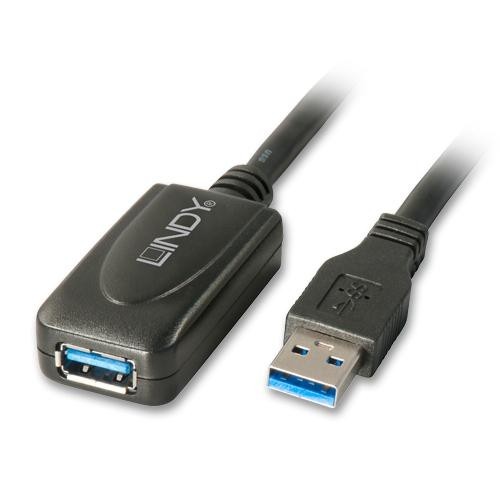 Lindy 5.0m USB 3.0 M/F USB cable 5 m USB 3.2 Gen 1 (3.1 Gen 1) USB A Black image 1