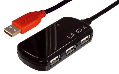 Lindy 4-Port USB 2.0 Hub 480 Mbit/s Black image 1